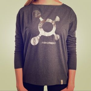 Orangetheory Gray Pleat-Back Long Sleeved Top